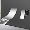 Bathroom Sink Faucet - Waterfall Chrome Wall Mounted Two Holes / Single Handle Two HolesBath Taps