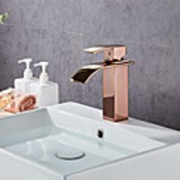 Bathroom Sink Faucet - Waterfall Electroplated Centerset Single Handle One HoleBath Taps