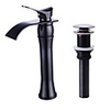 Bathroom Sink Faucet - Waterfall Oil-rubbed Bronze / Painted Finishes / Black Centerset Single Handle One HoleBath Taps