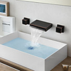 Bathroom Sink Faucet - Waterfall Oil-rubbed Bronze Wall Mounted Two Handles Three HolesBath Taps / Brass