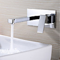 Bathroom Sink Faucet - Widespread / Design Chrome Wall Mounted Single Handle Two HolesBath Taps
