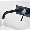 Bathroom Sink Faucet - Widespread / Premium Design Black Wall Mounted Single Handle Two HolesBath Taps
