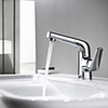 Bathroom Sink Faucet - Widespread / Pullout Spray Chrome / Black Centerset Single Handle One HoleBath Taps