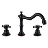 Bathroom Sink Faucet - Widespread Antique Copper / Black Centerset Two Handles One HoleBath Taps