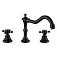 Bathroom Sink Faucet - Widespread Antique Copper / Black Centerset Two Handles One HoleBath Taps