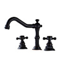 Bathroom Sink Faucet - Widespread Antique Copper / Black Widespread Two Handles Three HolesBath Taps