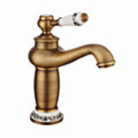 Bathroom Sink Faucet - Widespread Antique Copper / Gold / Electroplated Centerset Single Handle One HoleBath Taps