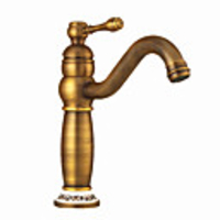 Bathroom Sink Faucet - Widespread Antique Copper Centerset Single Handle One HoleBath Taps