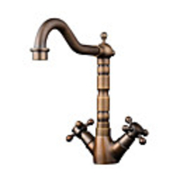 Bathroom Sink Faucet - Widespread Antique Copper Centerset Two Handles One HoleBath Taps