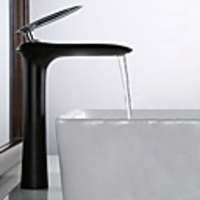 Bathroom Sink Faucet - Widespread Black Centerset Single Handle One HoleBath Taps