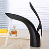 Bathroom Sink Faucet - Widespread Black Centerset Single Handle One HoleBath Taps