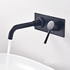 Bathroom Sink Faucet - Widespread Black Wall Mounted Single Handle Two HolesBath Taps