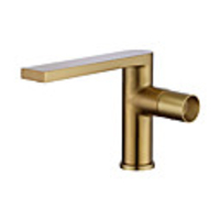 Bathroom Sink Faucet - Widespread Brushed Gold Centerset Single Handle One HoleBath Taps