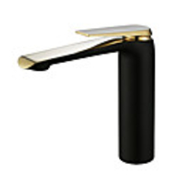 Bathroom Sink Faucet - Widespread Chrome / Gold / Ti-PVD Free Standing Single Handle One HoleBath Taps / Brass