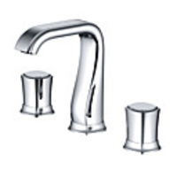 Bathroom Sink Faucet - Widespread Chrome / Oil-rubbed Bronze / Gold Widespread Two Handles Three HolesBath Taps