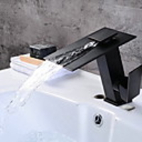 Bathroom Sink Faucet - Widespread Electroplated Free Standing Single Handle One HoleBath Taps