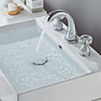 Bathroom Sink Faucet - Widespread Electroplated Widespread Two Handles Three HolesBath Taps