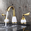 Bathroom Sink Faucet - Widespread Electroplated Widespread Two Handles Three HolesBath Taps