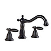 Bathroom Sink Faucet - Widespread Gold / Electroplated / Black Widespread Two Handles One HoleBath Taps