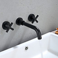 Bathroom Sink Faucet - Widespread Painted Finishes Wall Installation Two Handles Three HolesBath Taps