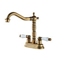 Bathroom Sink Faucet / Faucet Set - Centerset Antique Copper / Gold / Rose Gold Other Two Handles Two HolesBath Taps / Brass