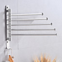 Bathroom Towel Rack Rotating Activity Towel Bar Stainless Steel Brushed Bathroom Storage Towel Rack