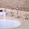 Bathtub Faucet - Victoria / Waterfall / Widespread Nickel Brushed Widespread Two Handles Three HolesBath Taps
