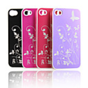 Batterfly and Flower Pattern Metle Protective Hard Case for iPhone4 (3 Pack,  Random Colors)