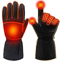 battery powered rechargeable heated gloves for men/women,  waterproof insulated electric heating thermal gloves for winter warmer outdoor camping hiking hunting (black)