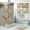 Beach Love Pattern PrintingBathroom Shower Curtain Leisure Toilet Four-Piece Design