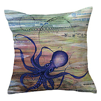 Beach Ocean Double Side Cushion Cover 1PC Soft Decorative Square Throw Pillow Cover Cushion Case Pillowcase for Sofa Bedroom Livingroom Outdoor Superior Quality Machine Washable Outdoor Cushion for Sofa Couch Bed Chair miniinthebox