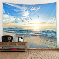 Beach Seagull Digital Printed Tapestry Decor Wall Art Tablecloths Bedspread Picnic Blanket Beach Throw Tapestries Colorful Bedroom Hall Dorm Living Room Hanging miniinthebox