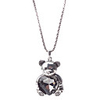 Bear Shape Gem Antique Silver Necklace