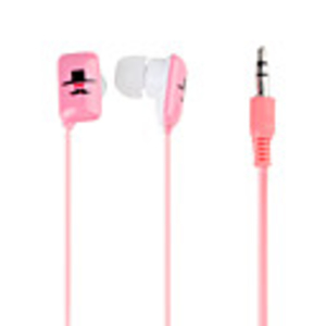 Beard Pattern In-Ear Earphones with Extra Earbuds (Pink)
