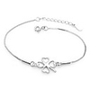 Beautiful 925 Sterling Silver Platinum Plated Clover Pattern Bracelet