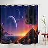 Beautiful Dawn And Starry Sky Digital Printing Shower Curtain Shower Curtains Hooks Modern Polyester New Design