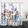Beautiful Flowers And Butterflies Digital Print Waterproof Fabric Shower Curtain For Bathroom Home Decor Covered Bathtub Curtains Liner Includes With Hooks