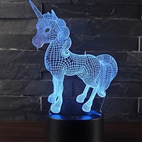 Beautiful Unicorn Romantic Gift 3D LED Table Lamp 7 Color Change Night Light Room Decor Lustre Holiday Girlfriend Kids Toys