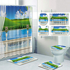 Beautiful View From The Window Pattern Printing Bathroom Shower Curtain Leisure Toilet Four-Piece Design