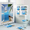 Beautiful View From The Window Pattern Printing Bathroom Shower Curtain Leisure Toilet Four-Piece Design