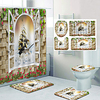Beautiful View From The Window Pattern Printing Bathroom Shower Curtain Leisure Toilet Four-Piece Design