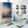 Beautiful View From The Window Pattern Printing Bathroom Shower Curtain Leisure Toilet Four-Piece Design