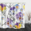 Beautiful Watercolor flowers Print Waterproof Fabric Shower Curtain for Bathroom Home Decor Covered Bathtub Curtains Liner Includes with Hooks