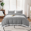 Bed Set with Duvet Cover and Pillow Case,  Polyester-Cotton,  Grey with Ruffle miniinthebox