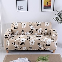 Beige Floral Print Dustproof All-powerful Slipcovers Stretch Sofa Cover Super Soft Fabric Couch Cover with One Free Boster Case(Chair/Love Seat/3 Seats/4 Seats) miniinthebox