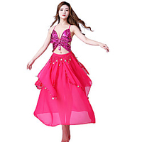 Belly Dance Skirts Gold Coin Solid Splicing Women