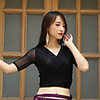 Belly Dance Top Ruching Split Joint Women