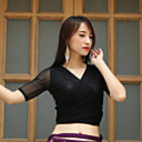 Belly Dance Top Ruching Split Joint Women