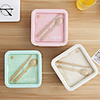 Bento Lunch Box 800ml/1100ml Picnic Food Fruit Container Storage Box Kids Adult Portable Japanese Wheat Straw Separate Lunch Boxes