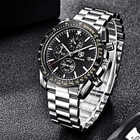 benyar chronograph wrist watch for men classic design quartz movement 30m waterproof analog quartz watch 22mm stainless steel scratch resistant litbwat
